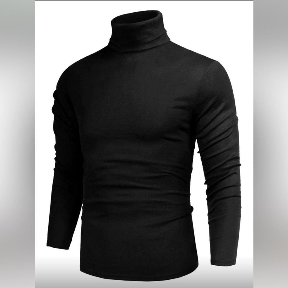 Men's Black Turtleneck Sweater